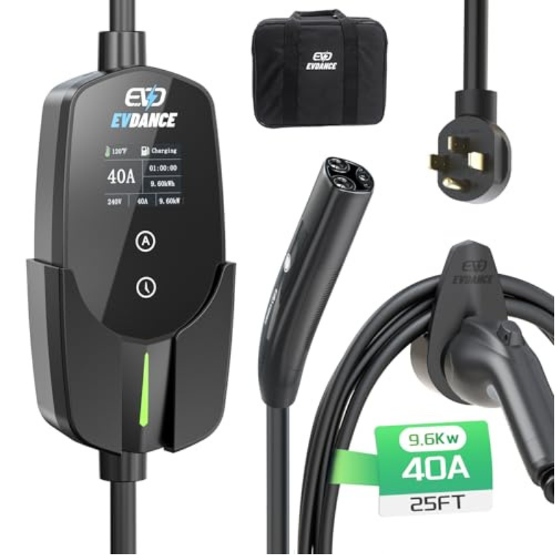 Home Ev Charger - เครื่องชาร์จรถยนต์ไฟฟ้าแบบพกพา EVDANCE สำหรับ Tesla 40A NACS