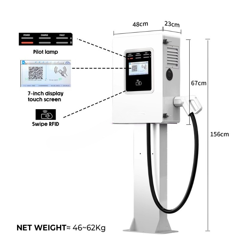 OEM เครื่องชาร์จรถยนต์ไฟฟ้าแบบ - Dc Fast Charger 30Kw Wallbox Commercial บทวิจารณ์และราคา