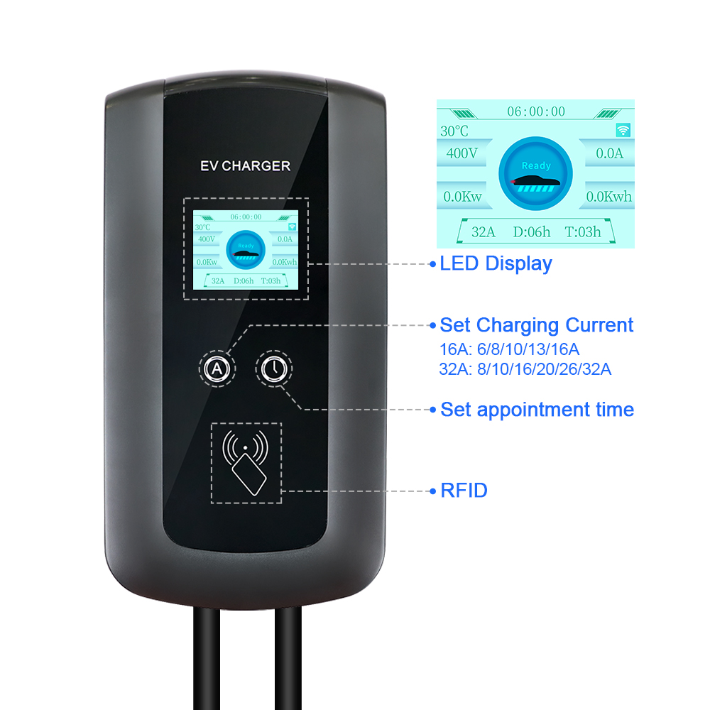 Kolanky 32A 7.2/22KW EV สถานีช - Home Ev Charger บทวิจารณ์และราคา